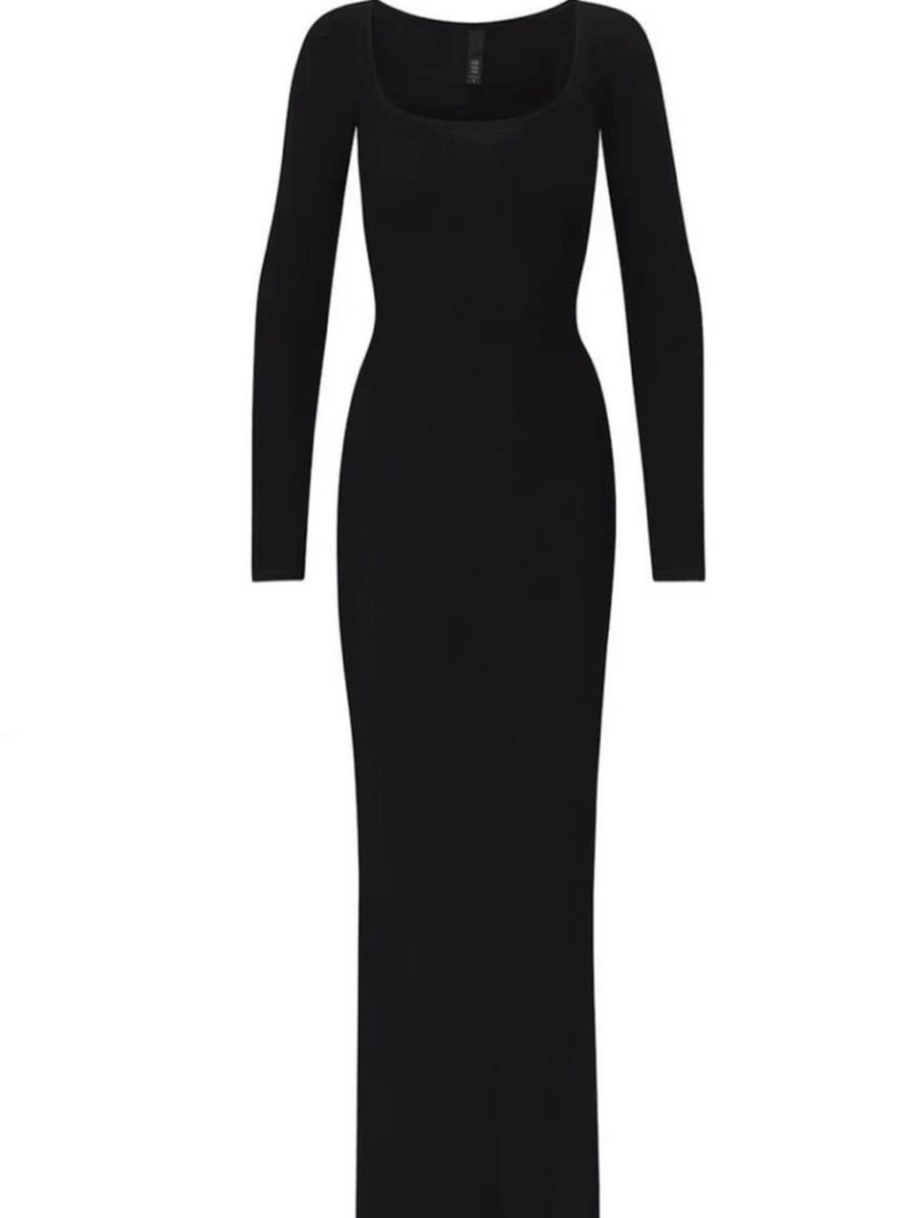 SKIMS Authentic Black Modal Soft Lounge Long Sleeve Figure Hugging Maxi Dress